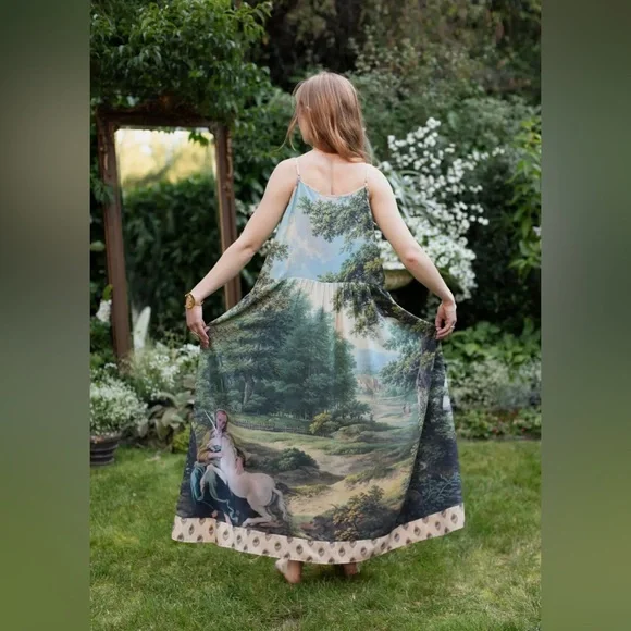 ✨NEW✨ Market of Stars Mythmaker Boho Vintage Art Soft Adjustable Dress - Picture 2 of 7